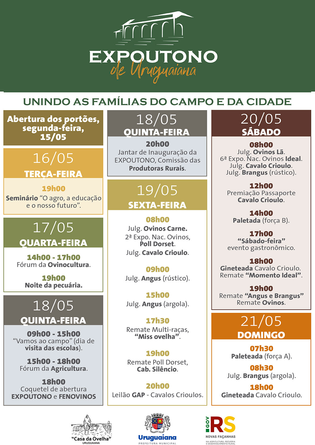 PROGRAMAÇÃO  21ª EXPOUTONO DE URUGUAIANA – RS